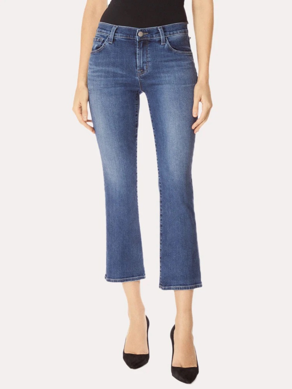 👖 J Brand Selena Cropped Kick Flare Bootcut Light Blue Jeans Y2K Quiet Luxury - Picture 2 of 15